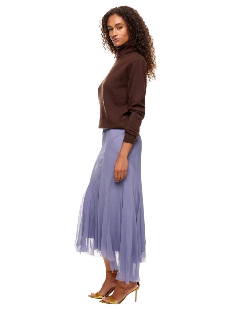 Polo Ralph Lauren Amla Midi Skirt in Lavender Purple 6 Womens Chiffon - Picture 3 of 14